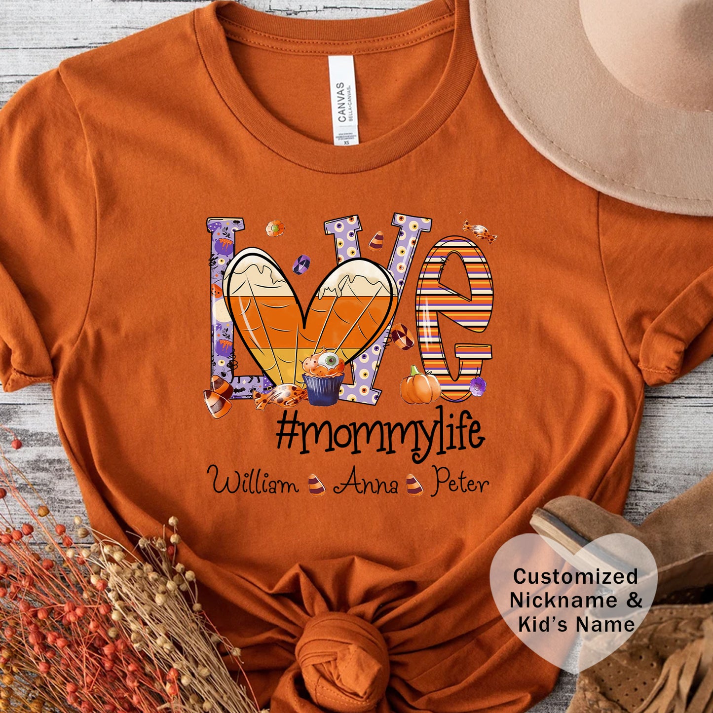 Love #MommyLife T-shirt for Family Celebrations, Perfect Gifts for Mom & Grandma, Autumn Casual Wear, Cozy Season Outfit