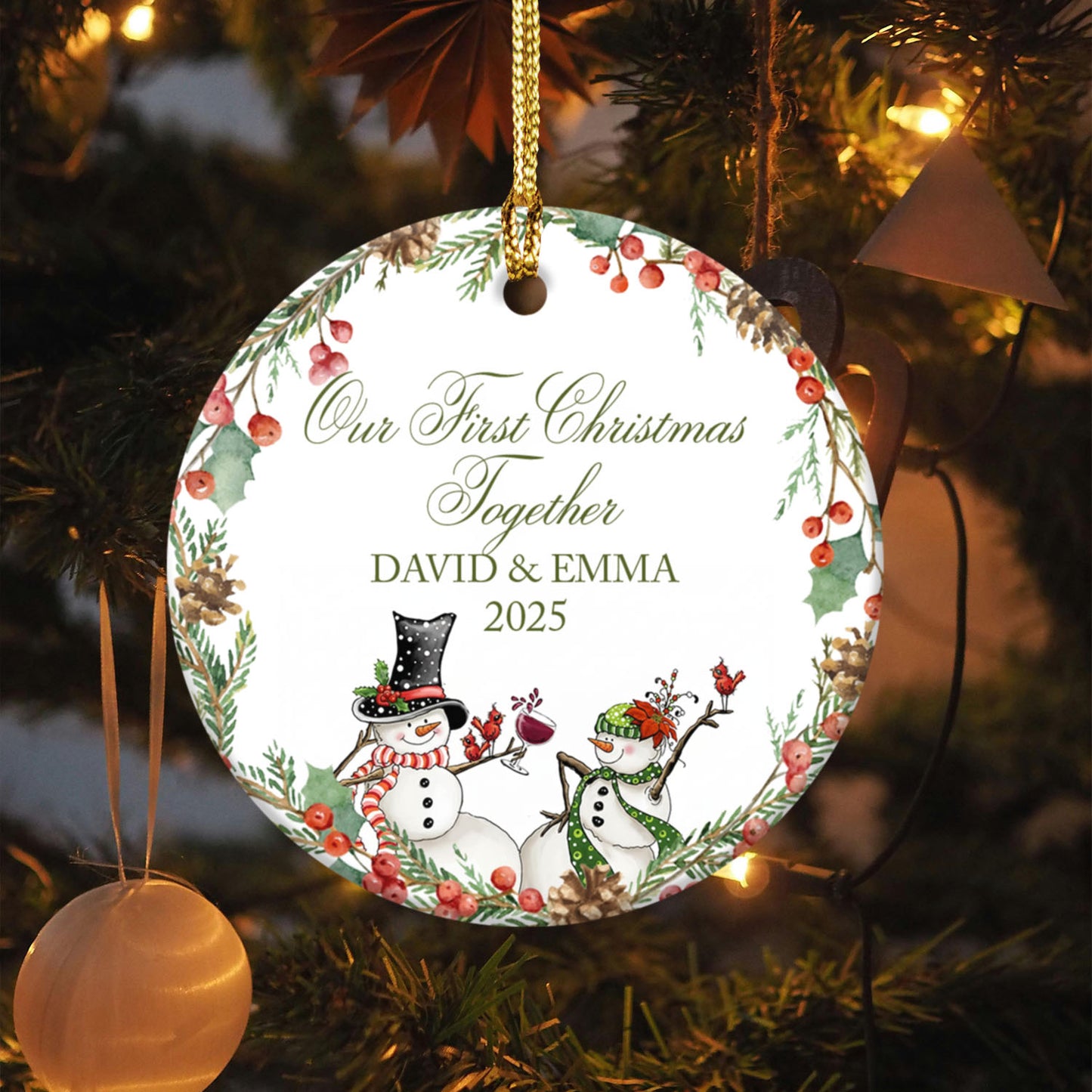 Personalized Christmas Ornament - Our First Christmas Together, Custom Couple's Names Christmas Ornament