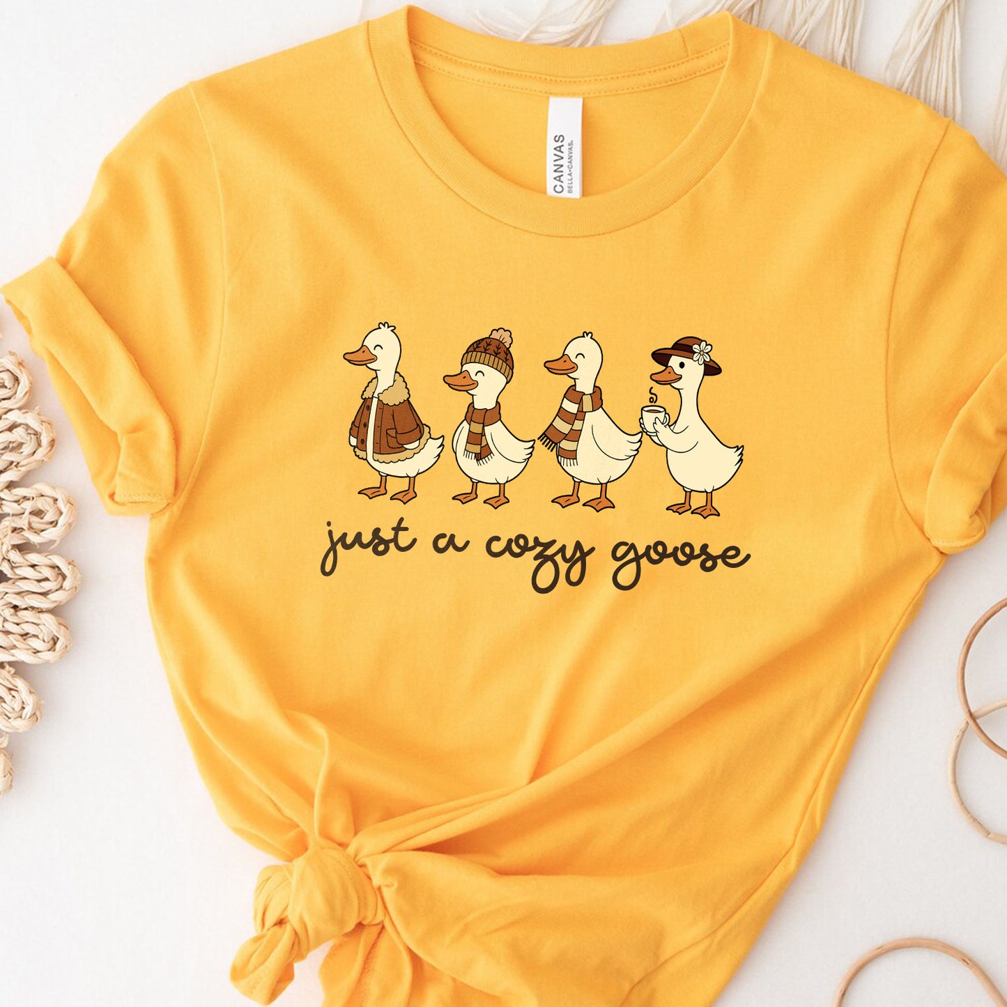 Just A Fall Goose Autumn T-shirt, Fall Outfit Aesthetic