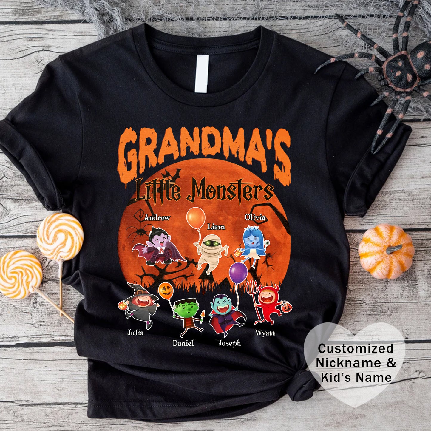 Halloween Family Monster Tee, Fun Gift for Mom & Grandma, Perfect for Halloween Parties, Family Gatherings, Trick or Treat