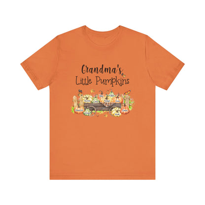 Grandma's Little Pumpkins Tee, Fall T-Shirt, Halloween Shirt, Family Gathering Outfit, Pumpkin Patch Apparel, Cute Autumn Wear