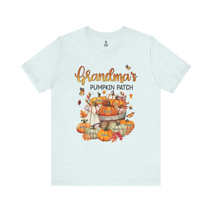 Grandma's Pumpkin Patch Tee, Customized Kid's Names Shirt, Fall T-Shirt, Autumn Apparel, Halloween Gift, Family Gathering Shirt, Harvest Celebration Wear