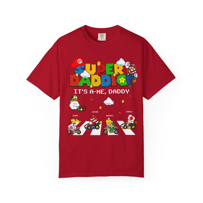 Super Daddio Personalised Kid's Name T-shirt - Fun Father's Day Gift, Gamer Dad Apparel, Video Game Lover Tee, Casual Everyday Wear
