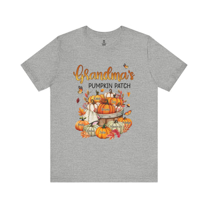 Grandma's Pumpkin Patch Tee, Customized Kid's Names Shirt, Fall T-Shirt, Autumn Apparel, Halloween Gift, Family Gathering Shirt, Harvest Celebration Wear