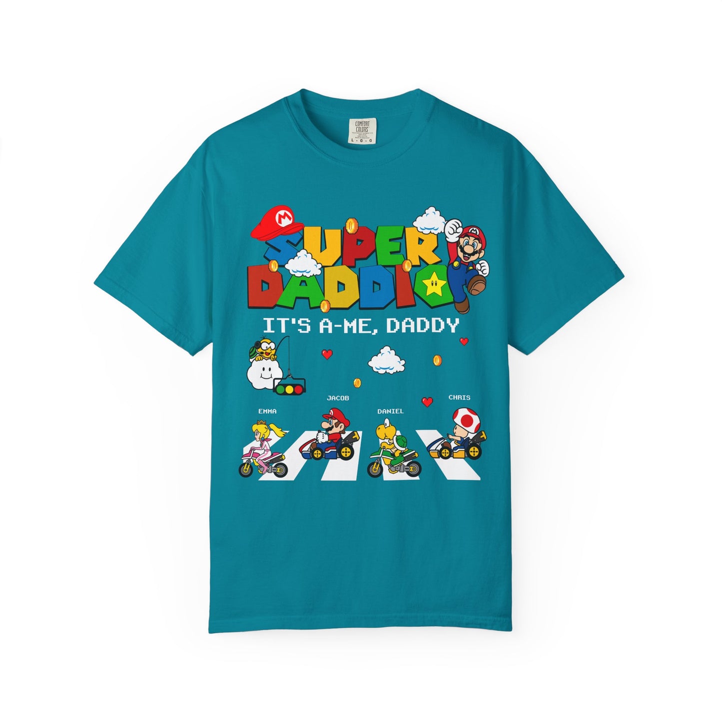 Super Daddio Personalised Kid's Name T-shirt - Fun Father's Day Gift, Gamer Dad Apparel, Video Game Lover Tee, Casual Everyday Wear
