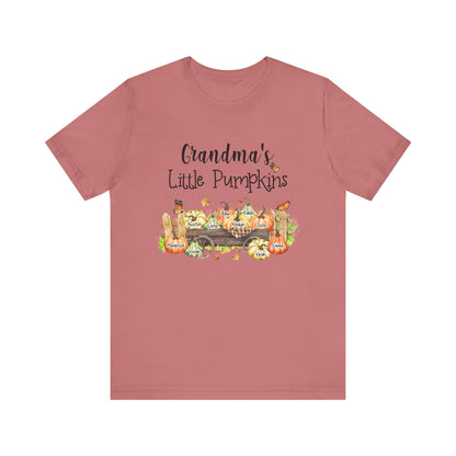 Grandma's Little Pumpkins Tee, Fall T-Shirt, Halloween Shirt, Family Gathering Outfit, Pumpkin Patch Apparel, Cute Autumn Wear