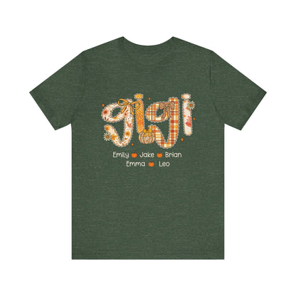 Personalized Mommy Grandma Gigi Thanks Giving T-shirt, Family Gathering Gift, Fall Fashion Top, Custom Name T-Shirt, Gigi Definition Shirt