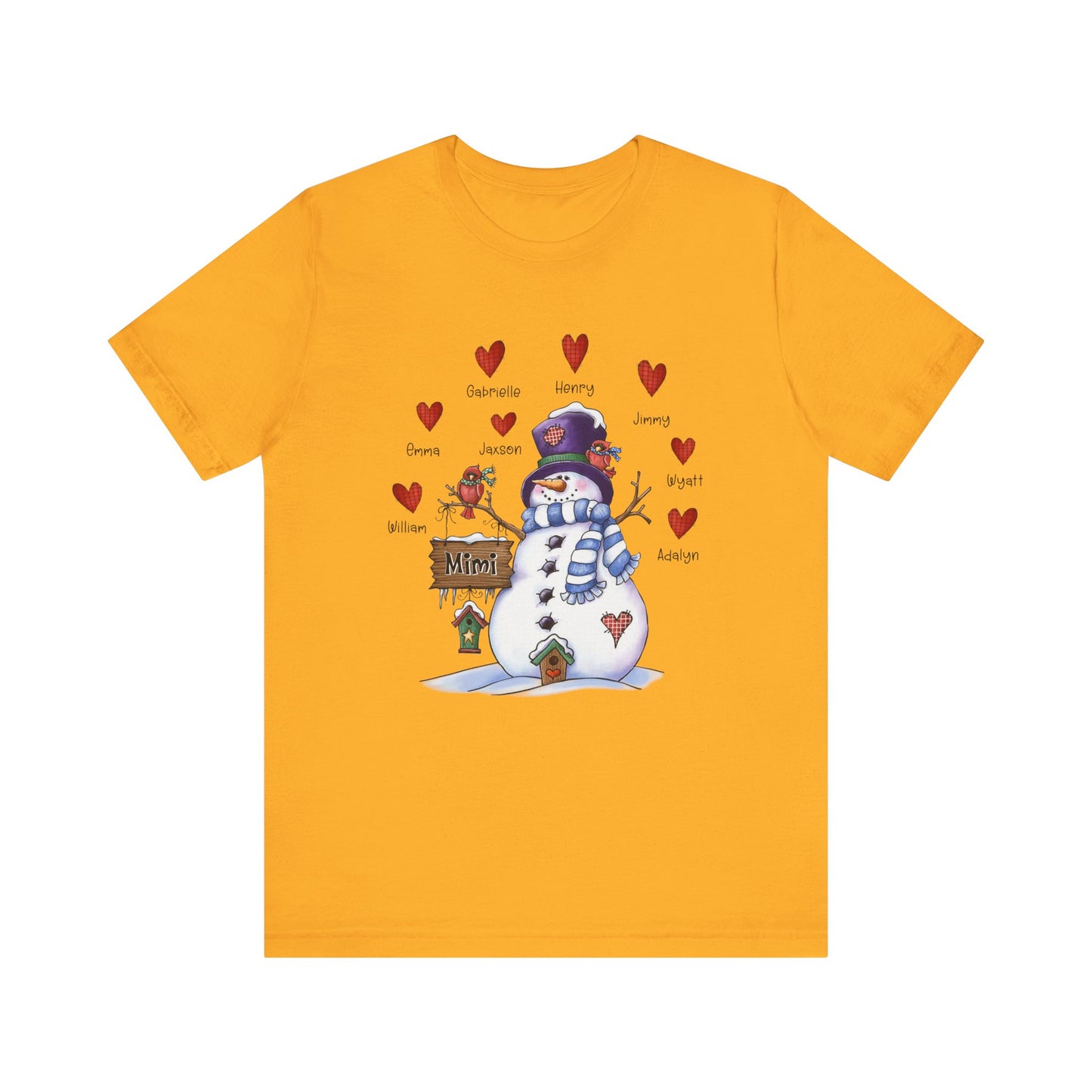 Festive Snowman Love Tee for Winter Celebrations, Gift for Mom & Grandma
