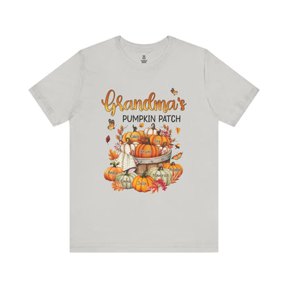Grandma's Pumpkin Patch Tee, Customized Kid's Names Shirt, Fall T-Shirt, Autumn Apparel, Halloween Gift, Family Gathering Shirt, Harvest Celebration Wear