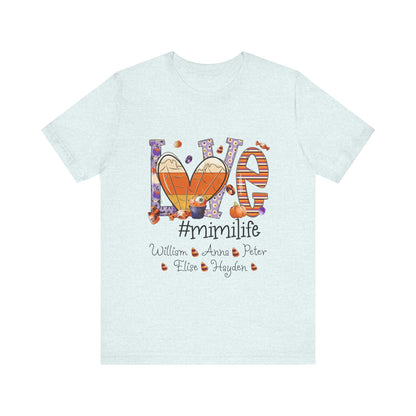Love #MommyLife T-shirt for Family Celebrations, Perfect Gifts for Mom & Grandma, Autumn Casual Wear, Cozy Season Outfit