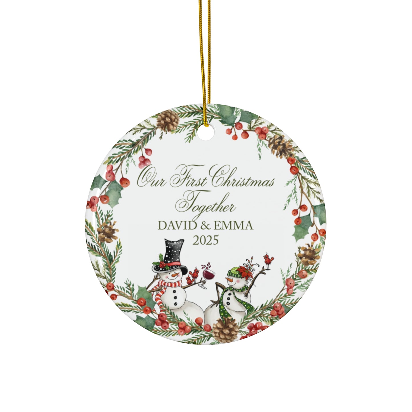 Personalized Christmas Ornament - Our First Christmas Together, Custom Couple's Names  Christmas Ornament