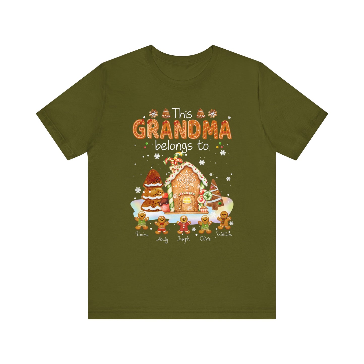 This Grandma Belongs To Gingerbread House T-Shirt — Personalized Grandma Christmas Tee
