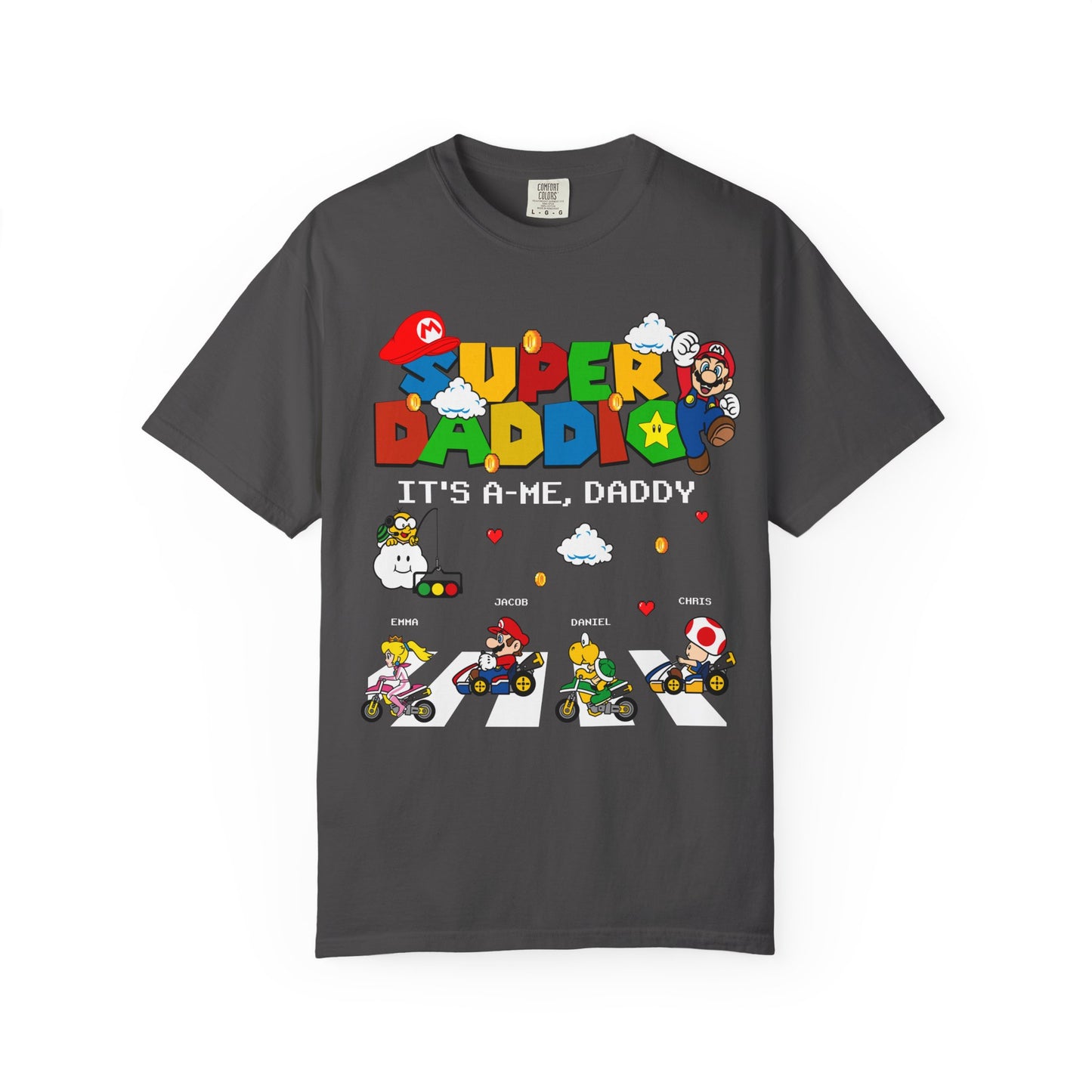 Super Daddio Personalised Kid's Name T-shirt - Fun Father's Day Gift, Gamer Dad Apparel, Video Game Lover Tee, Casual Everyday Wear