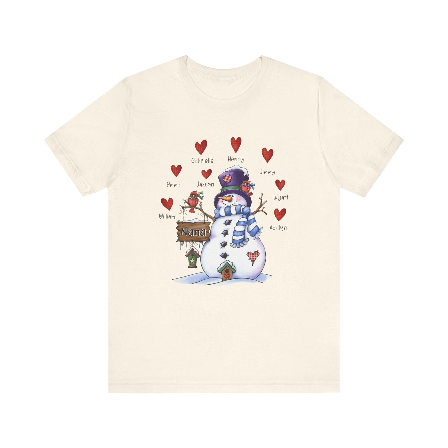 Festive Snowman Love Tee for Winter Celebrations, Gift for Mom & Grandma