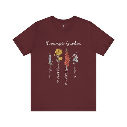 Grandma's Garden Floral Personalized Name Tee, Customized Gift for Mom & Grandma, Mother's Day Gift