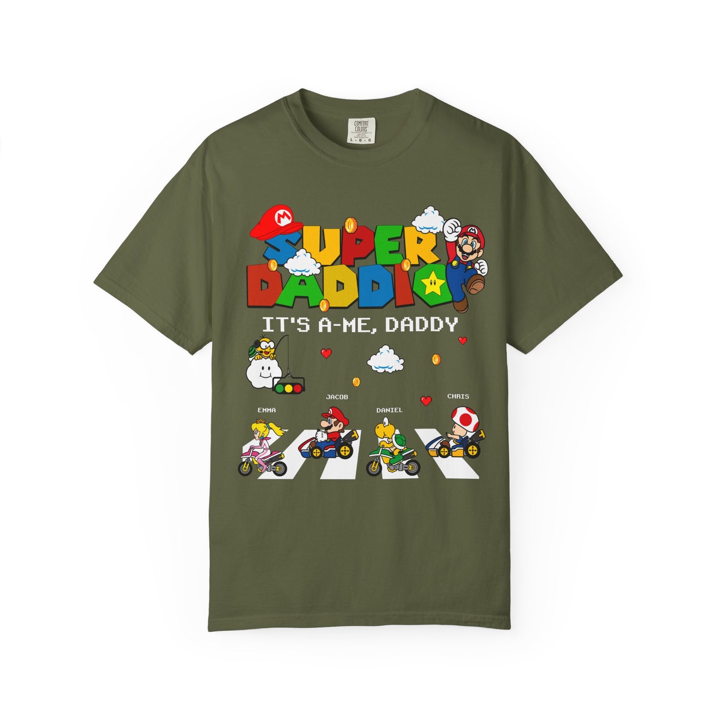 Super Daddio Personalised Kid's Name T-shirt - Fun Father's Day Gift, Gamer Dad Apparel, Video Game Lover Tee, Casual Everyday Wear