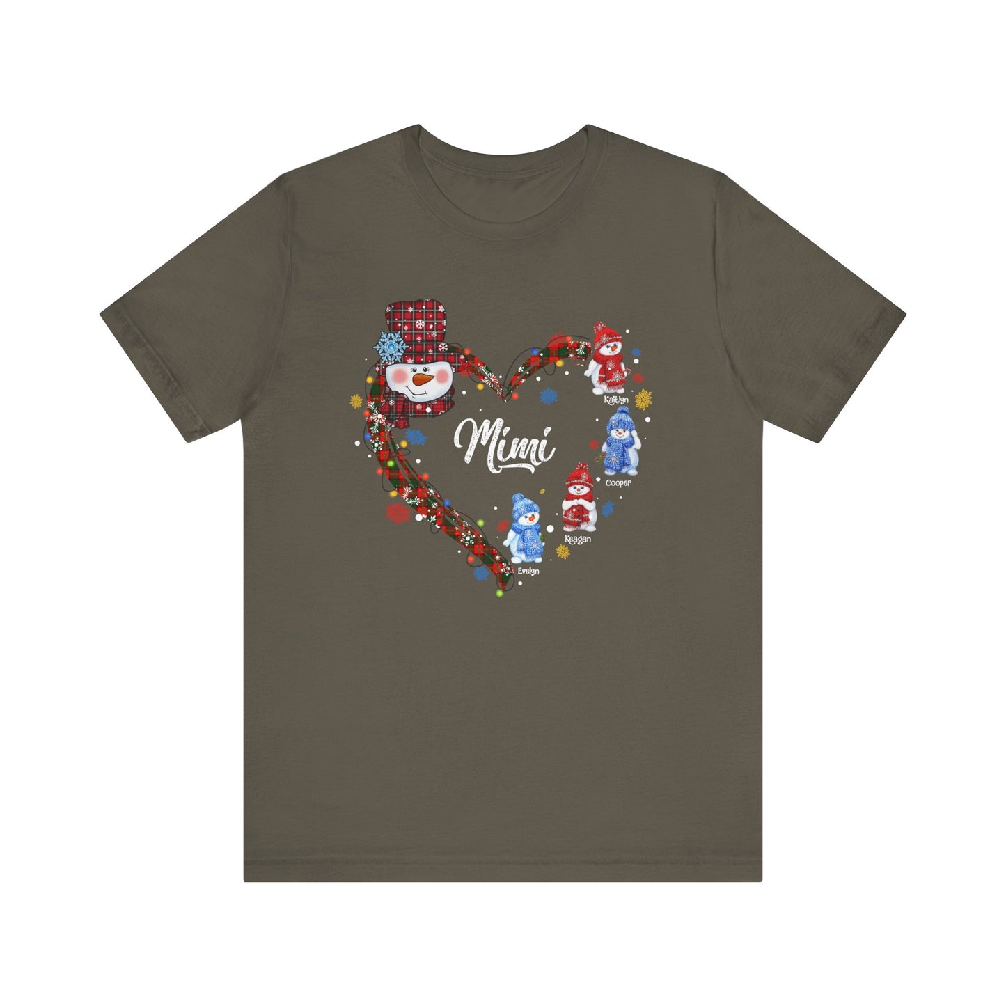 Custom Christmas Heart T-Shirt for Mom & Grandma