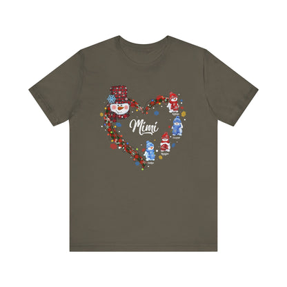 Custom Christmas Heart T-Shirt for Mom & Grandma