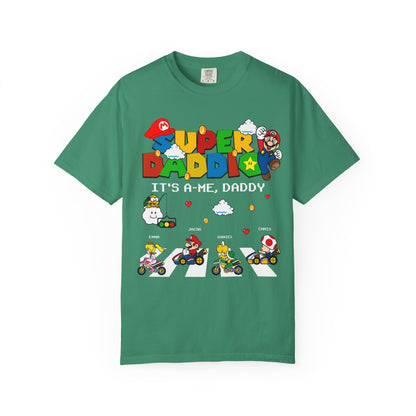 Super Daddio Personalised Kid's Name T-shirt - Fun Father's Day Gift, Gamer Dad Apparel, Video Game Lover Tee, Casual Everyday Wear