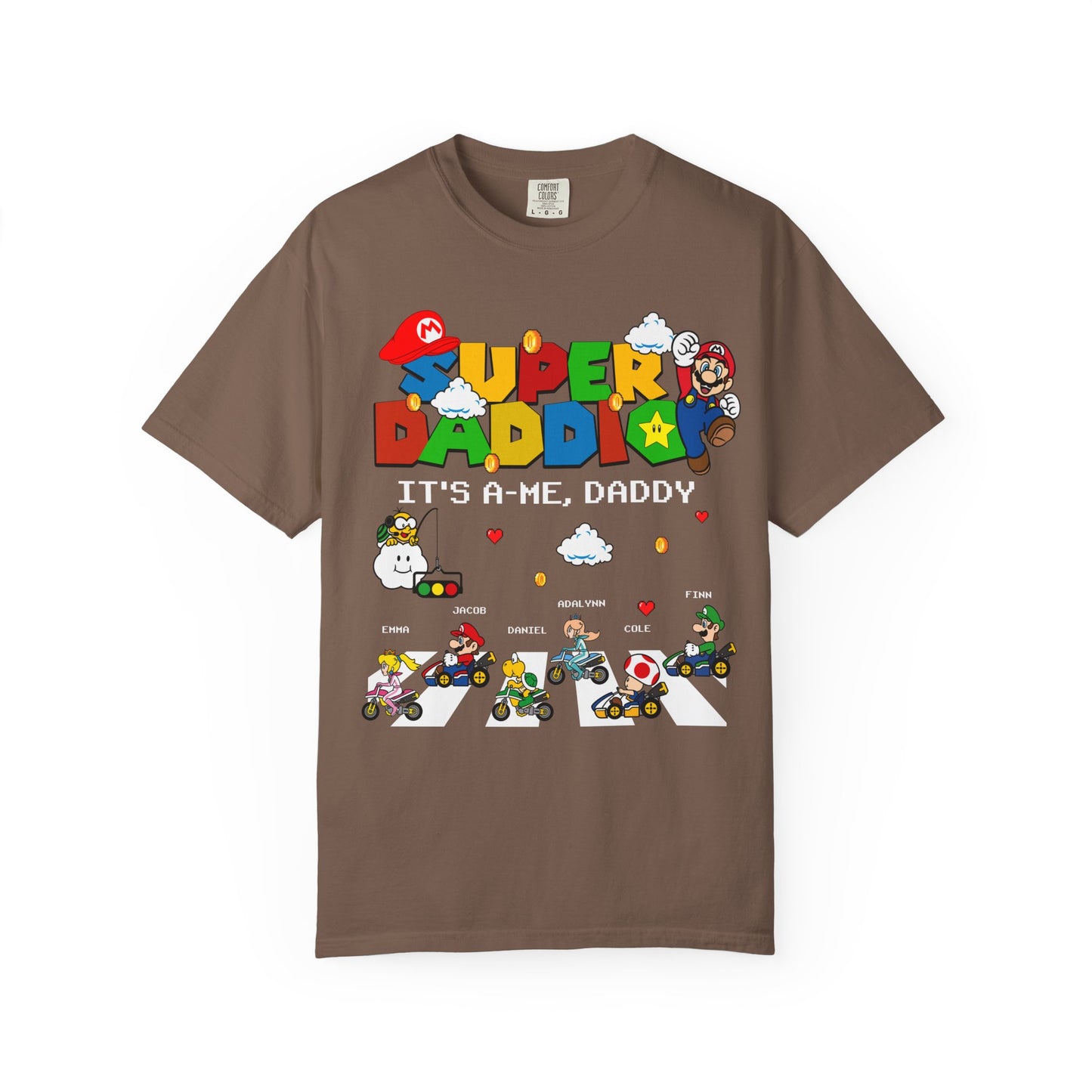 Super Daddio Personalised Kid's Name T-shirt - Fun Father's Day Gift, Gamer Dad Apparel, Video Game Lover Tee, Casual Everyday Wear