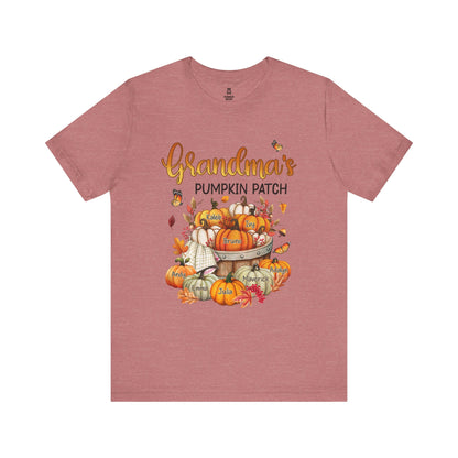 Grandma's Pumpkin Patch Tee, Customized Kid's Names Shirt, Fall T-Shirt, Autumn Apparel, Halloween Gift, Family Gathering Shirt, Harvest Celebration Wear
