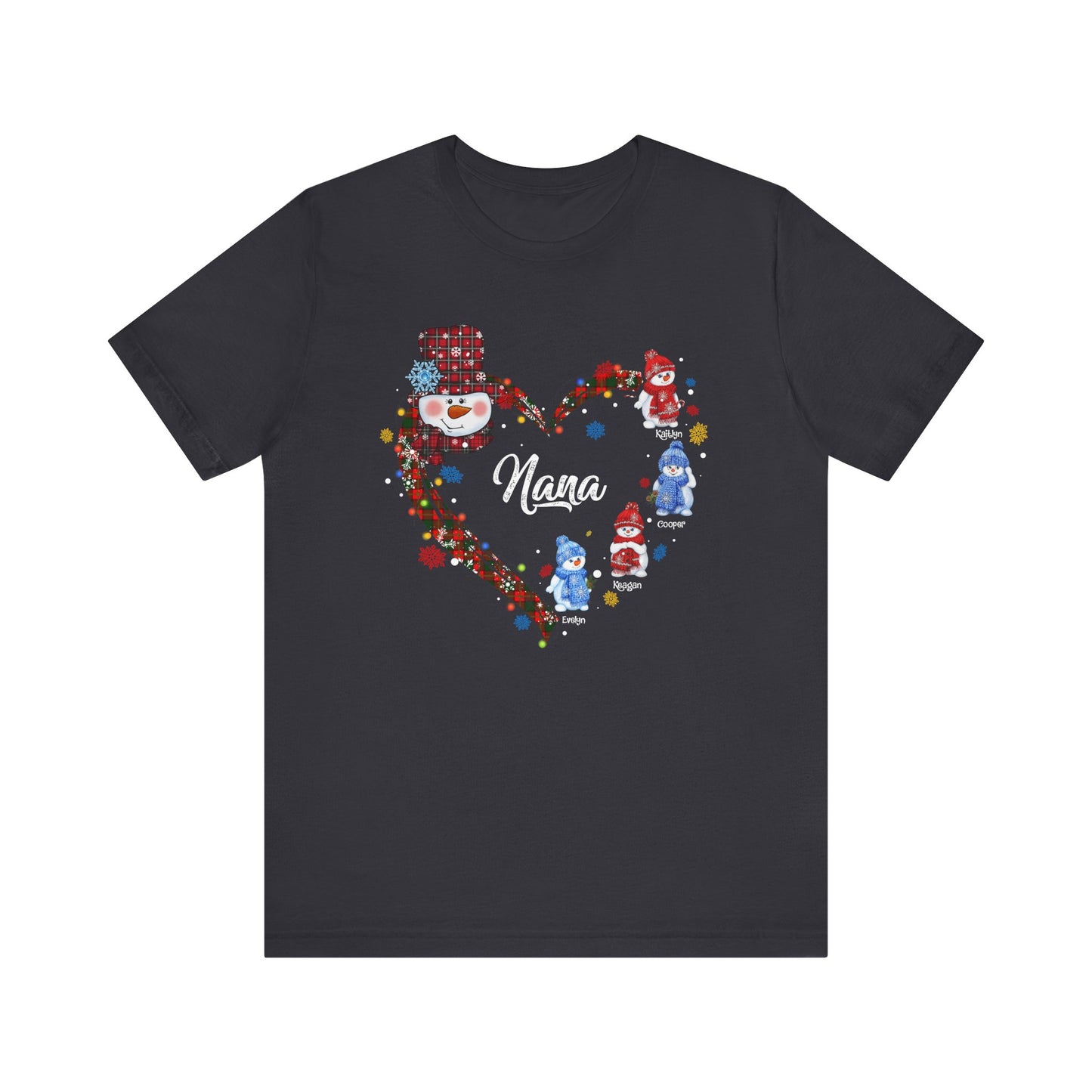 Custom Christmas Heart T-Shirt for Mom & Grandma