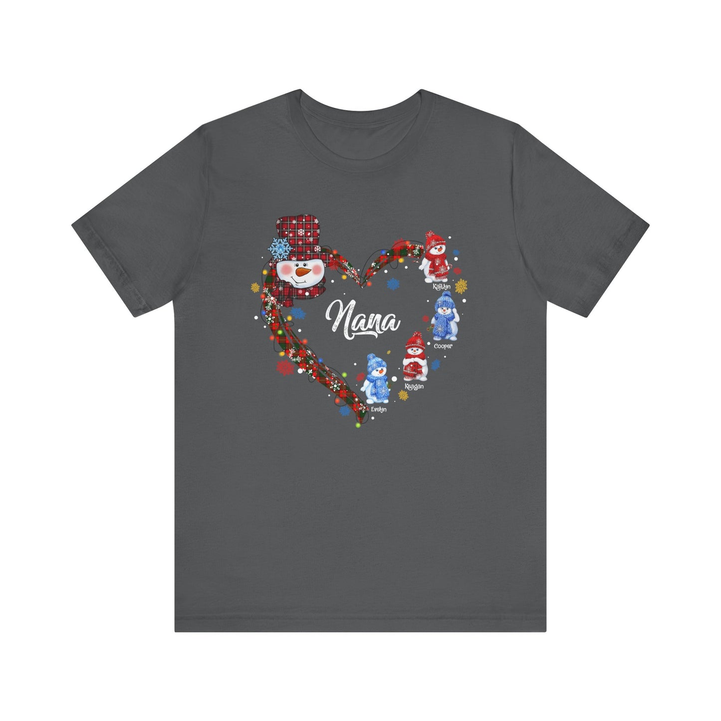 Custom Christmas Heart T-Shirt for Mom & Grandma