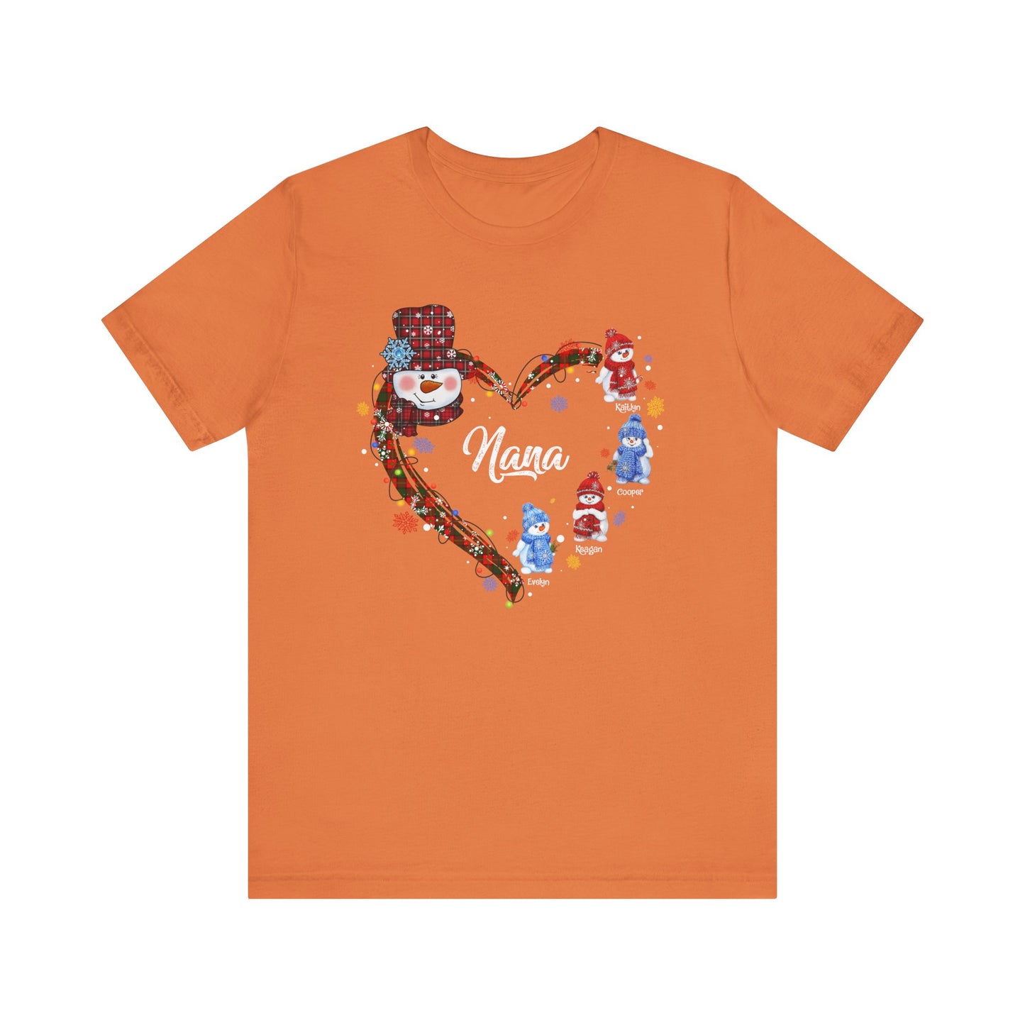 Custom Christmas Heart T-Shirt for Mom & Grandma