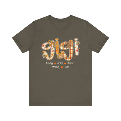Personalized Mommy Grandma Gigi Thanks Giving T-shirt, Family Gathering Gift, Fall Fashion Top, Custom Name T-Shirt, Gigi Definition Shirt