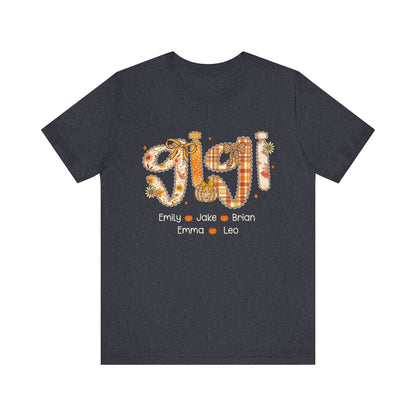 Personalized Mommy Grandma Gigi Thanks Giving T-shirt, Family Gathering Gift, Fall Fashion Top, Custom Name T-Shirt, Gigi Definition Shirt
