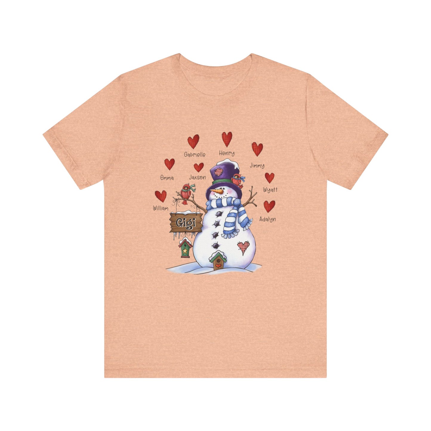 Festive Snowman Love Tee for Winter Celebrations, Gift for Mom & Grandma