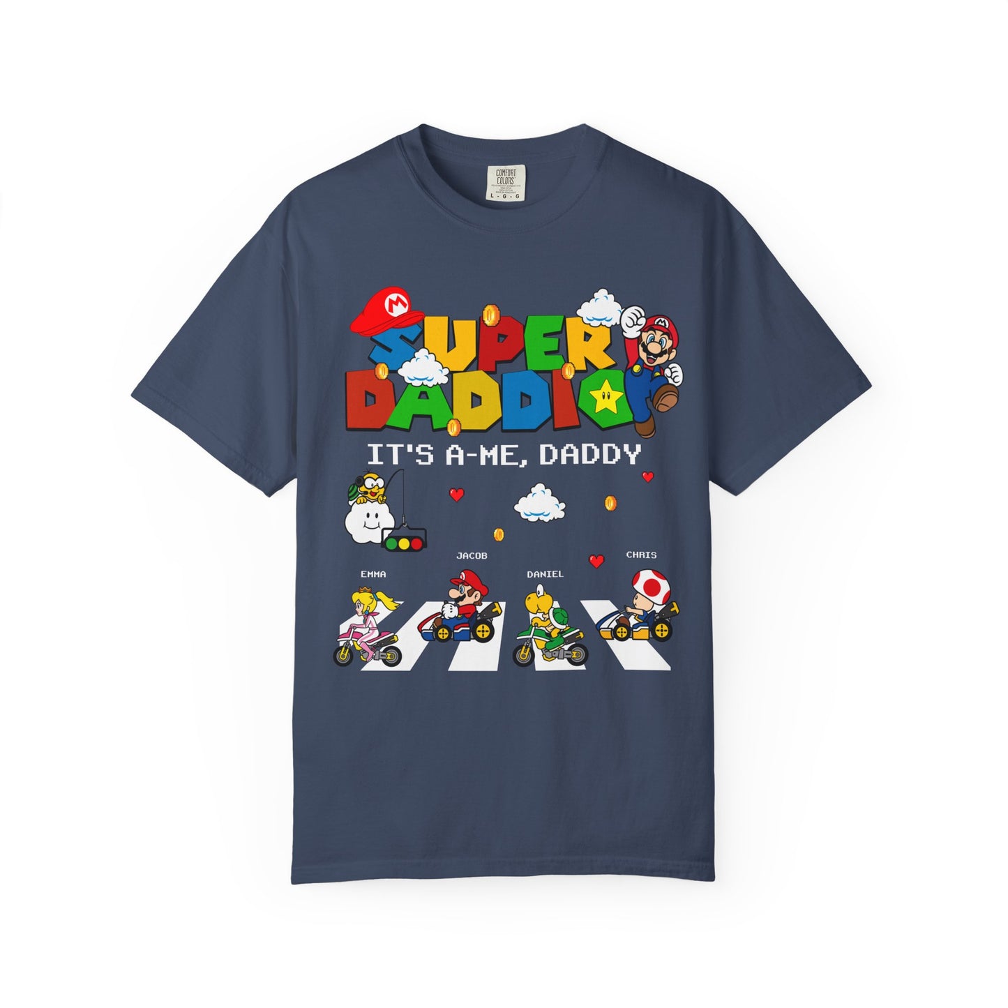 Super Daddio Personalised Kid's Name T-shirt - Fun Father's Day Gift, Gamer Dad Apparel, Video Game Lover Tee, Casual Everyday Wear