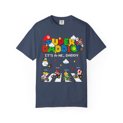 Super Daddio Personalised Kid's Name T-shirt - Fun Father's Day Gift, Gamer Dad Apparel, Video Game Lover Tee, Casual Everyday Wear