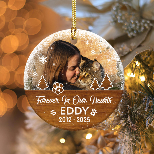 Forever in Our Hearts - Personalized Pet Memorial Ceramic Ornament | Forever In Our Hearts | Custom Shape Decoration | Holiday Gift, Keepsake for Loss, [...]