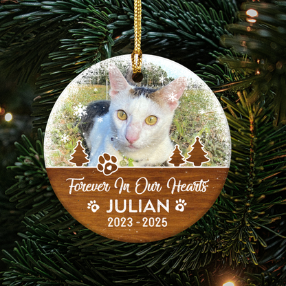 Forever in Our Hearts - Personalized Pet Memorial Ceramic Ornament | Forever In Our Hearts | Custom Shape Decoration | Holiday Gift, Keepsake for Loss, [...]