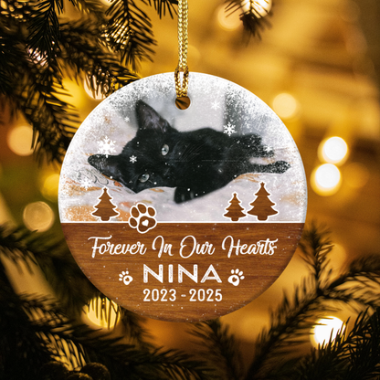 Forever in Our Hearts - Personalized Pet Memorial Ceramic Ornament | Forever In Our Hearts | Custom Shape Decoration | Holiday Gift, Keepsake for Loss, [...]