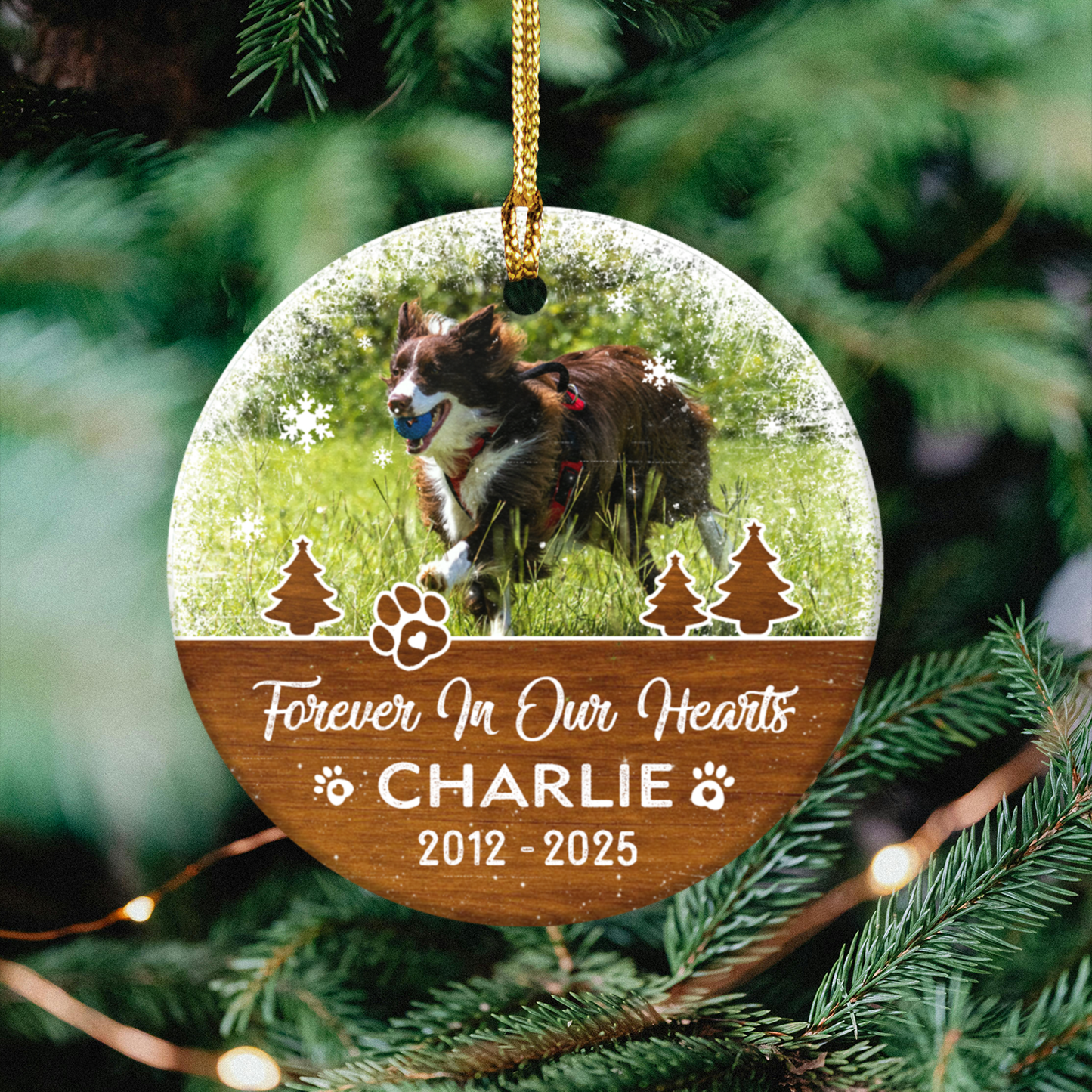 Forever in Our Hearts - Personalized Pet Memorial Ceramic Ornament | Forever In Our Hearts | Custom Shape Decoration | Holiday Gift, Keepsake for Loss, [...]