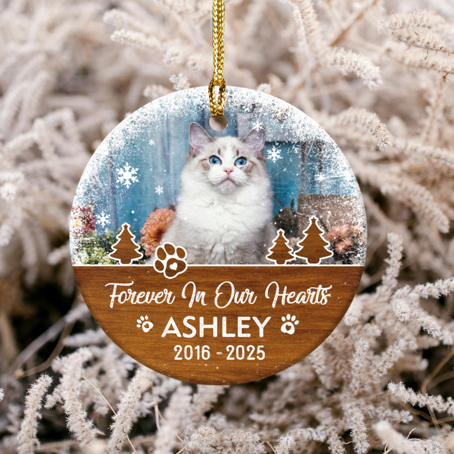 Forever in Our Hearts - Personalized Pet Memorial Ceramic Ornament | Forever In Our Hearts | Custom Shape Decoration | Holiday Gift, Keepsake for Loss, [...]