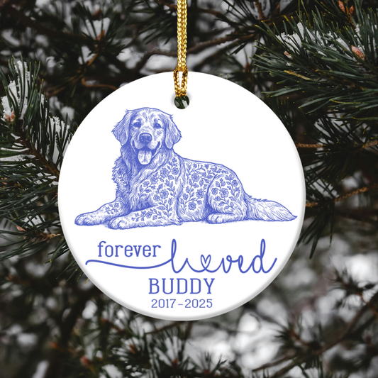 Memorial Pet Ornament, Customizable Remembrance Decoration, Pet Loss Tribute, Holiday Keepsake, Personalized Gift for Animal Lovers