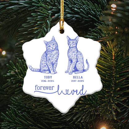 Memorial Pet Ornament, Customizable Remembrance Decoration, Pet Loss Tribute, Holiday Keepsake, Personalized Gift for Animal Lovers