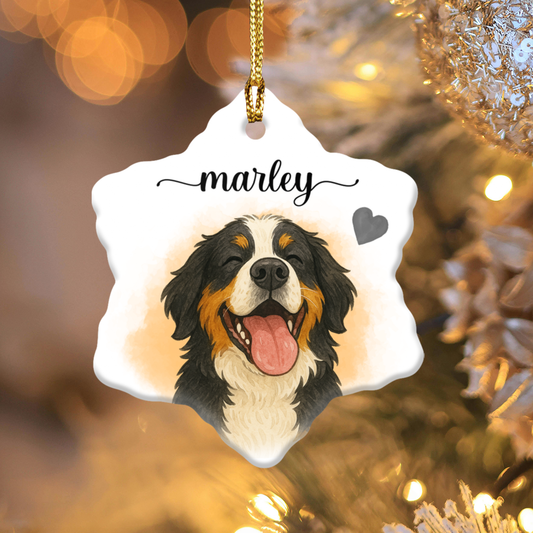 Personalized Pet Ceramic Ornament, Custom Dog Decor, Unique Holiday Gift, Home Decoration, Pet Memorial, Dog Lover Gift