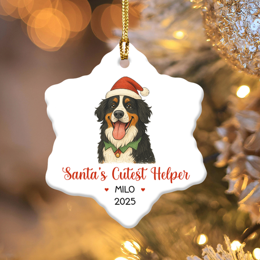 Santa’s Cutest Helpers Personalized Photo & Names Christmas Ornament, Custom Pet Decoration for Holiday Tree, Unique Gift for Pet Lovers