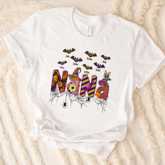 Spooky Season Customized Kid's Name Shirt, Gift for Mom & Grandma, Halloween Themed Tee