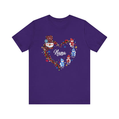 Custom Christmas Heart T-Shirt for Mom & Grandma