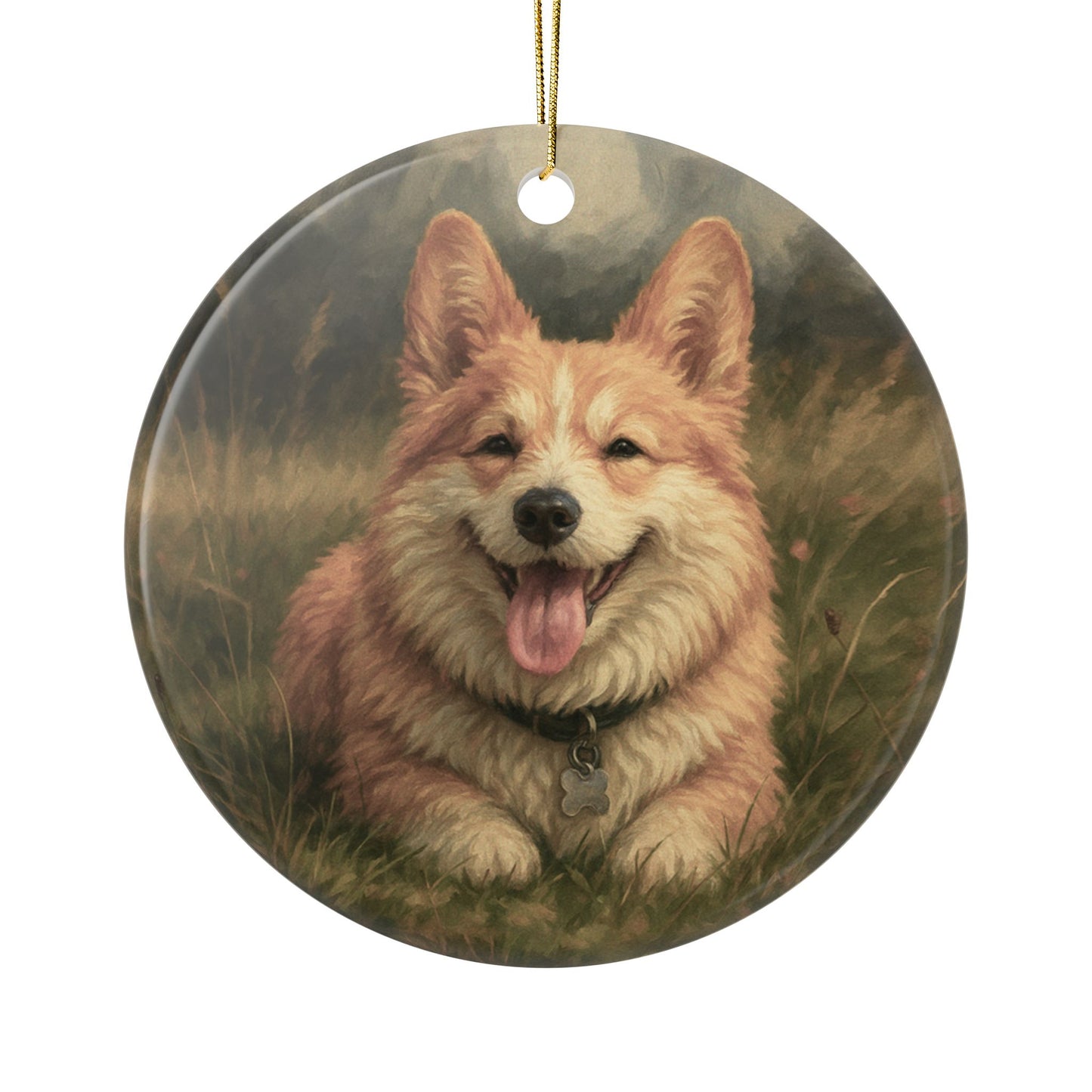 Cat Memorial Ceramic Ornament - 2 Sides, "Some Angels Choose Fur Instead of Wings" Custom Pet's Photo & Name