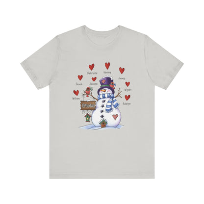 Festive Snowman Love Tee for Winter Celebrations, Gift for Mom & Grandma
