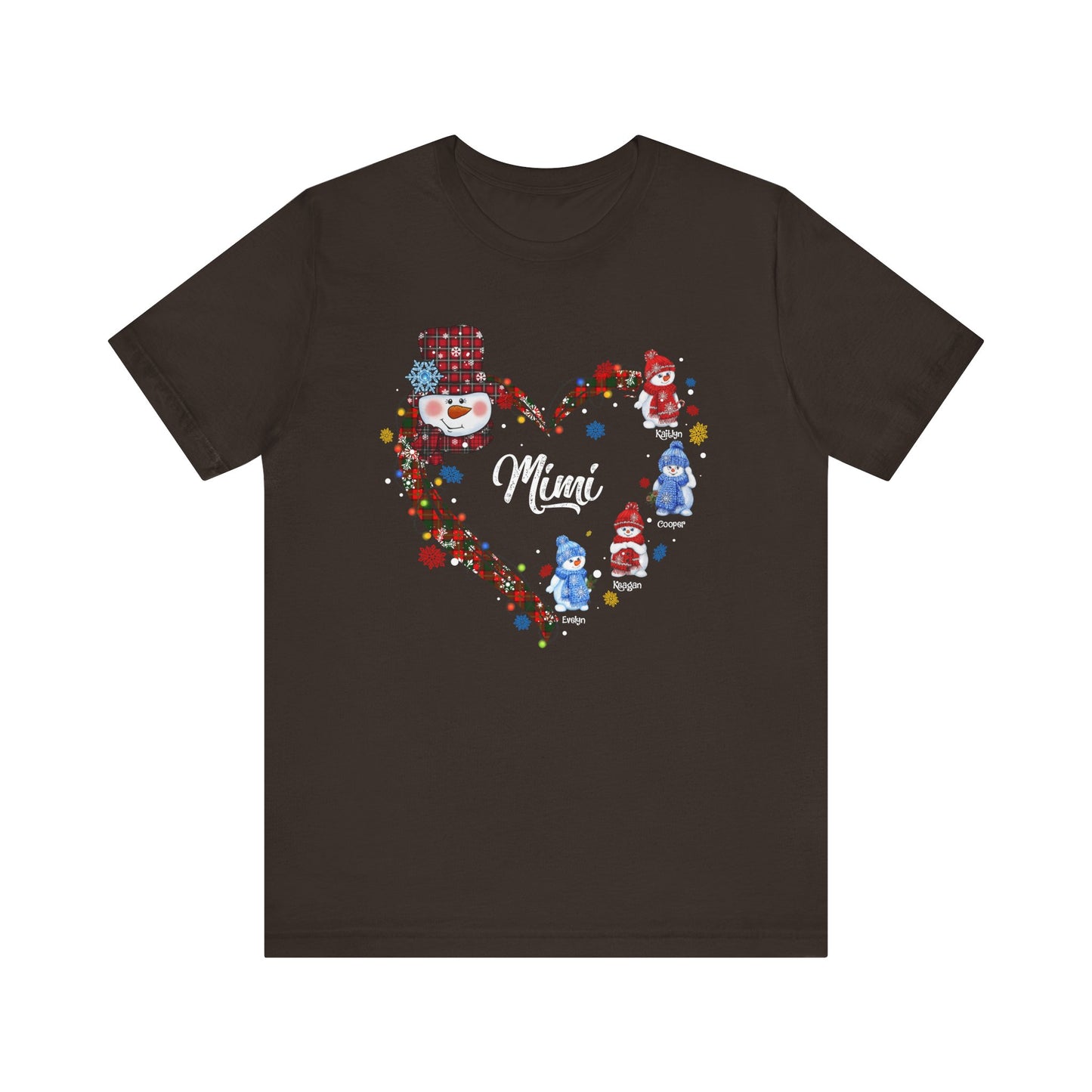 Custom Christmas Heart T-Shirt for Mom & Grandma