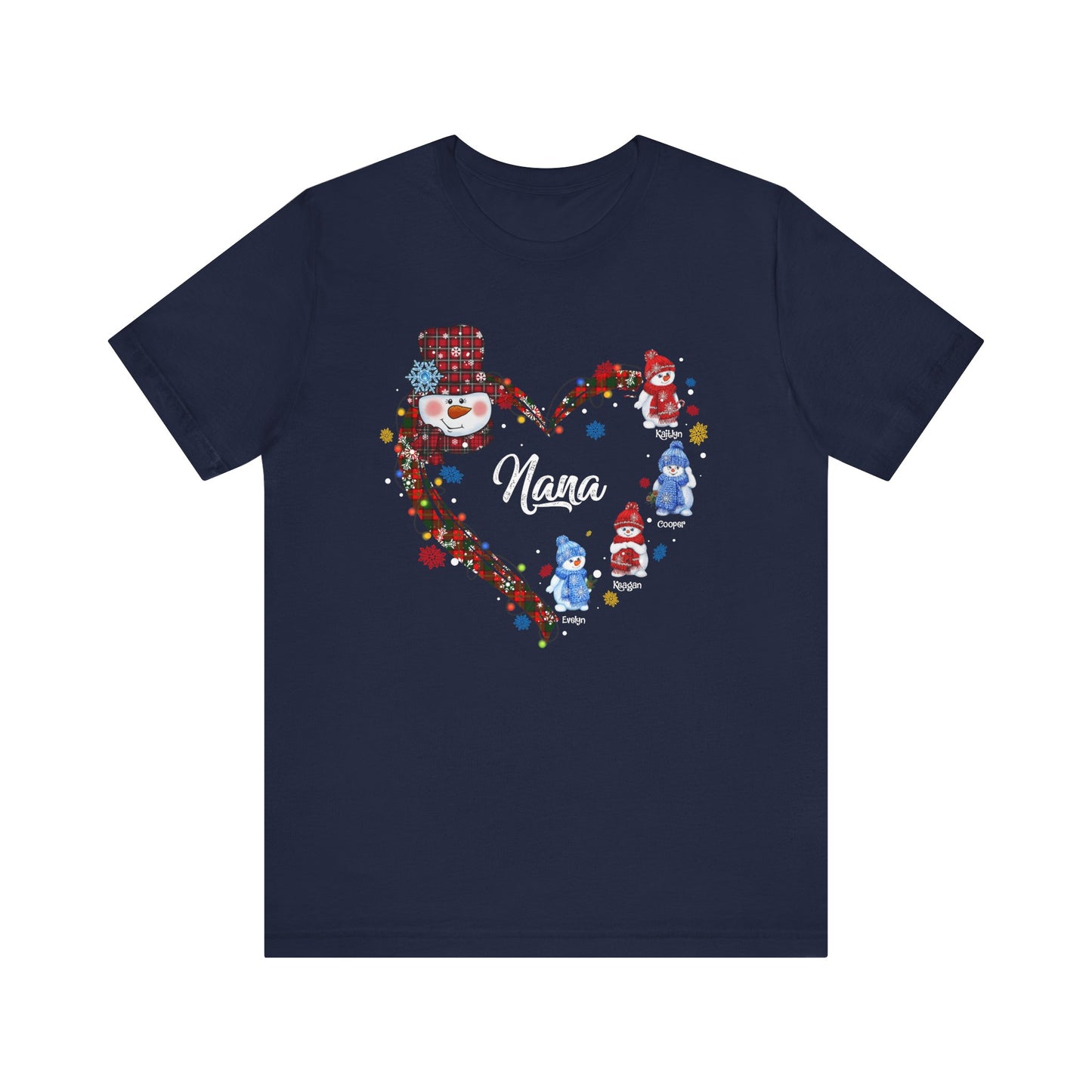 Custom Christmas Heart T-Shirt for Mom & Grandma