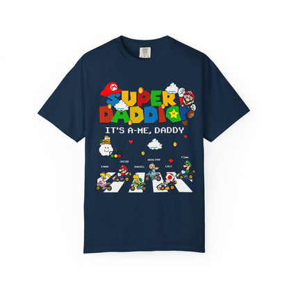 Super Daddio Personalised Kid's Name T-shirt - Fun Father's Day Gift, Gamer Dad Apparel, Video Game Lover Tee, Casual Everyday Wear