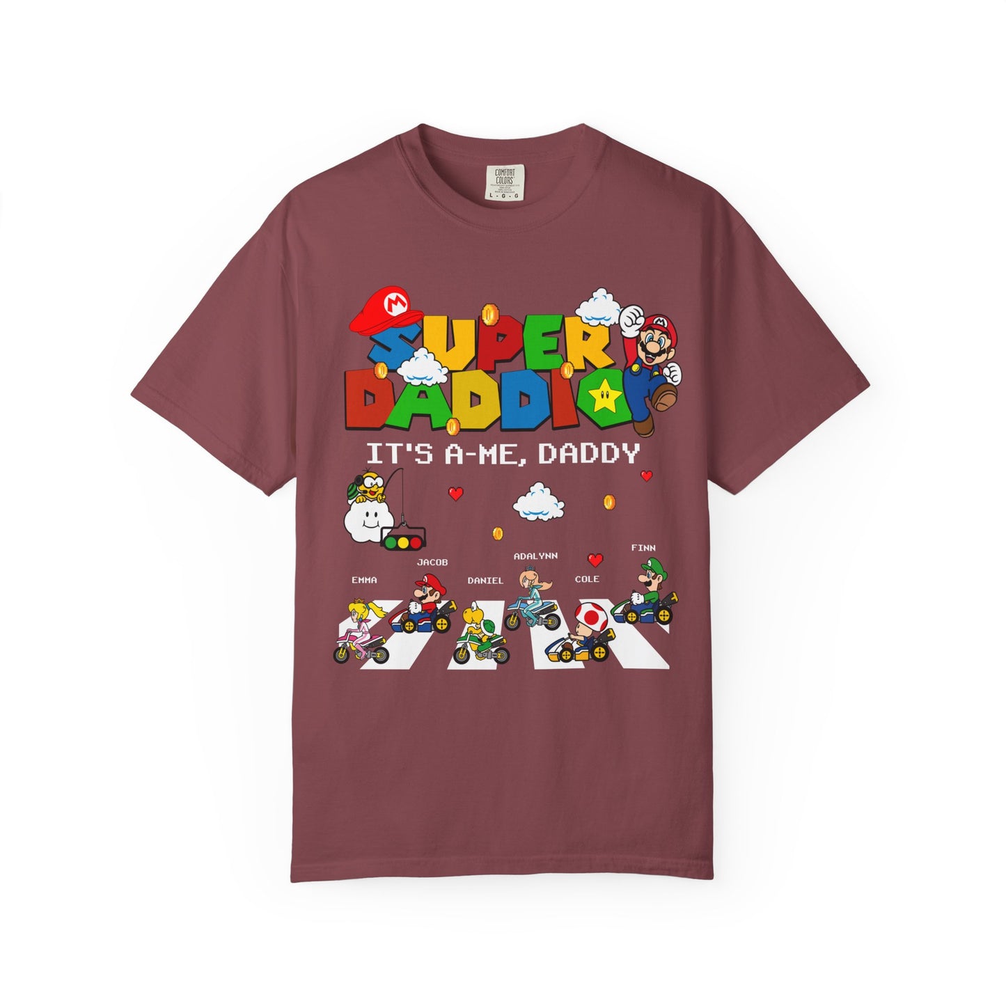 Super Daddio Personalised Kid's Name T-shirt - Fun Father's Day Gift, Gamer Dad Apparel, Video Game Lover Tee, Casual Everyday Wear